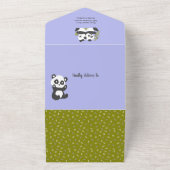 Cute Beer Pandas Party Boy Birthday All In One Uitnodiging (Buitenkant)