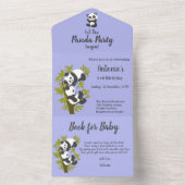 Cute Beer Pandas Party Boy Birthday All In One Uitnodiging (Binnen)