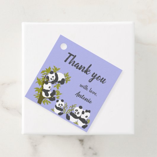 Cute Beer Pandas Party Boy Birthday Gift Hartelijk Bedankjes Labels (In situ)