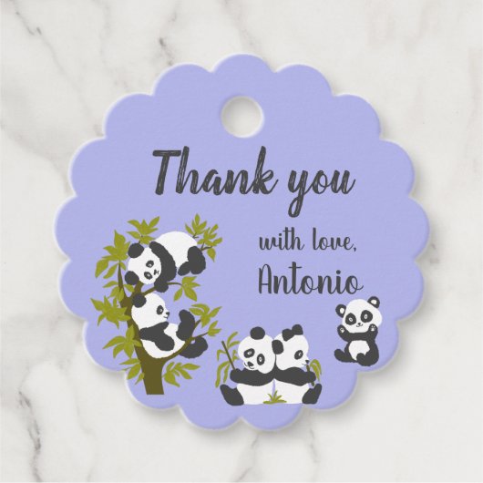 Cute Beer Pandas Party Boy Birthday Gift Hartelijk Bedankjes Labels (Voorkant)