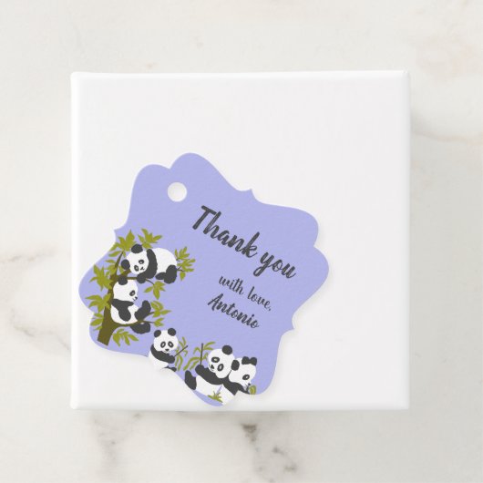 Cute Beer Pandas Party Boy Birthday Gift Hartelijk Bedankjes Labels (In situ)