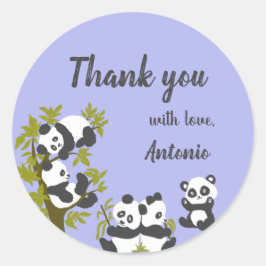 Cute Beer Pandas Party Boy Birthday Gift Hartelijk Ronde Sticker