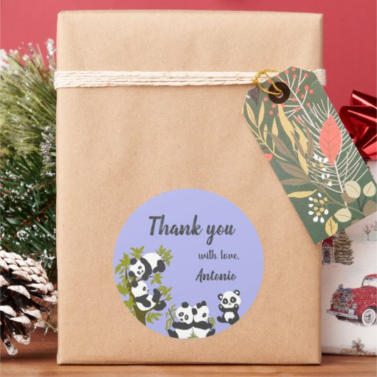 Cute Beer Pandas Party Boy Birthday Gift Hartelijk Ronde Sticker (Feestdagen)