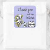 Cute Beer Pandas Party Boy Birthday Gift Hartelijk Vierkante Sticker (Tas)