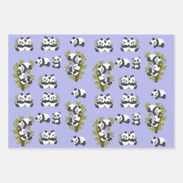 Cute Beer Pandas Party Boy Birthday Gift Inpakpapier Vel