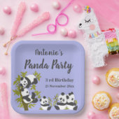 Cute Beer Pandas Party Boy Birthday Gift Papieren Bordje (Feest)