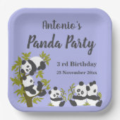Cute Beer Pandas Party Boy Birthday Gift Papieren Bordje (Voorkant)