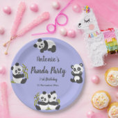 Cute Beer Pandas Party Boy Birthday Papieren Bordje (Feest)