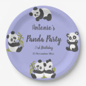 Cute Beer Pandas Party Boy Birthday Papieren Bordje (Voorkant)