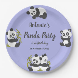 Cute Beer Pandas Party Boy Birthday Papieren Bordje