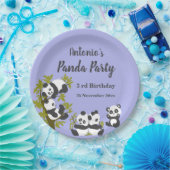 Cute Beer Pandas Party Boy Birthday Papieren Bordje (Feest)