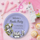 Cute Beer Pandas Party Boy Birthday Papieren Bordje (Feest)