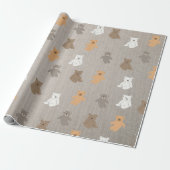 Cute Beer Pattern Cadeaupapier (Uitgerold)