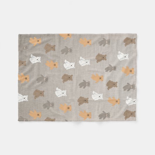 Cute Beer Pattern Fleece Deken (Voorkant (Horizontaal))