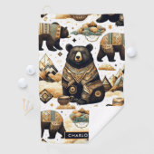 Cute Beer Pattern Golfhanddoek (Insitu)