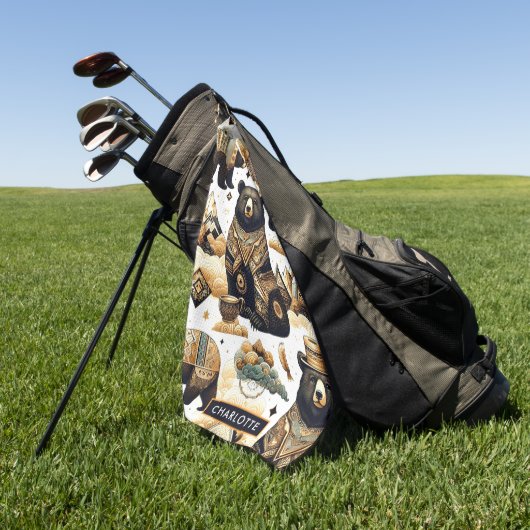 Cute Beer Pattern Golfhanddoek (Groen)