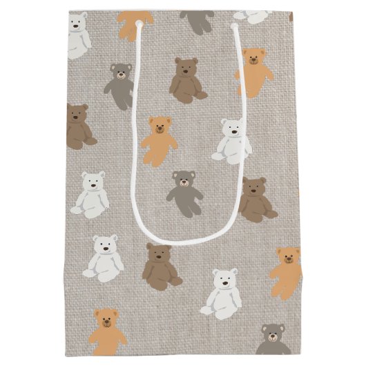 Cute Beer Pattern Medium Cadeauzakje (Achterkant)