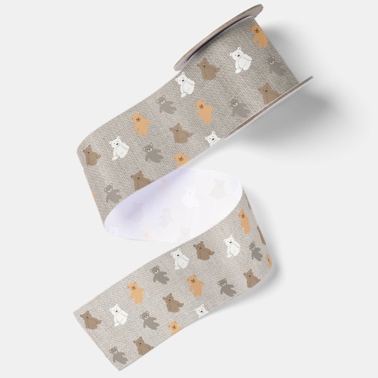 Cute Beer Pattern Satijnen Lint (Achterkant)
