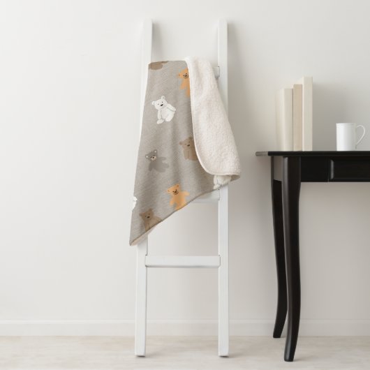 Cute Beer Pattern Sherpa Deken (In situ)