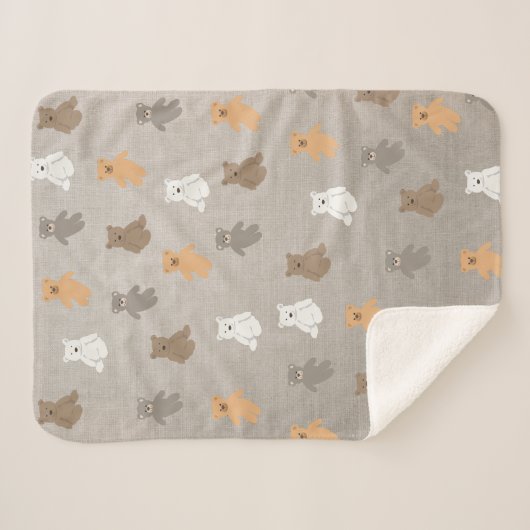 Cute Beer Pattern Sherpa Deken (Voorkant (horizontaal))