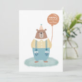 Cute Beer Personalized Birthday Kaart (Staand voorkant)