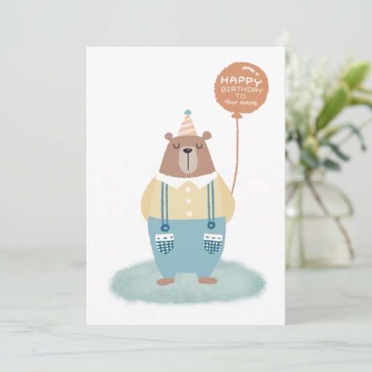 Cute Beer Personalized Birthday Kaart (Staand voorkant)