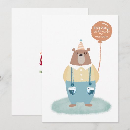 Cute Beer Personalized Birthday Kaart (Voorkant / Achterkant)