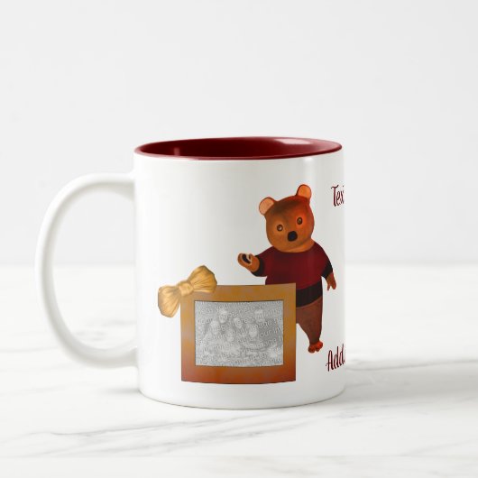 Cute Beer Persoonlijke Photo Two-Tone Coffee Mok (Links)