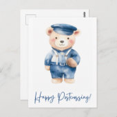 Cute beer postman | Postkruising | WATERVERF Briefkaart (Voorkant / Achterkant)