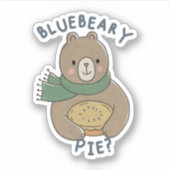 Cute Beer Pun: Bluebeary Pie? Sticker (Voorkant)