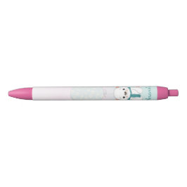 Cute Beer Roze Aangepaste naam kinder Blauwe Inkt Pen