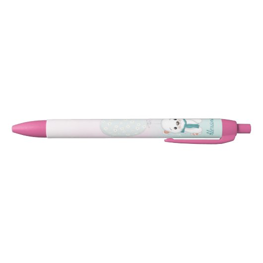 Cute Beer Roze Aangepaste naam kinder Blauwe Inkt Pen (Bodem)