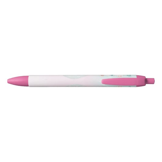 Cute Beer Roze Aangepaste naam kinder Blauwe Inkt Pen (Achterkant)