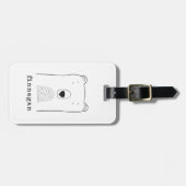 Cute Beer Simple Line Illustration Custom Name Bagagelabel (Voorkant horizontaal)