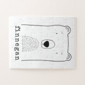 Cute Beer Simple Line Illustration Custom Name Legpuzzel (Horizontaal)