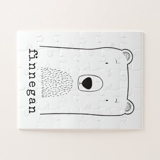 Cute Beer Simple Line Illustration Custom Name Legpuzzel (Horizontaal)