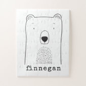Cute Beer Simple Line Illustration Custom Name Legpuzzel (Verticaal)
