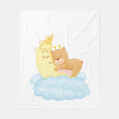 Cute Beer Sleep op maan Fleece Deken (Voorkant)