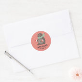 Cute Beer Snowy Winter Holiday Animal Ronde Sticker (Envelop)