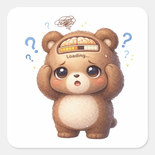 Cute Beer Sticker met 'Hersenen Laden' (Voorkant)