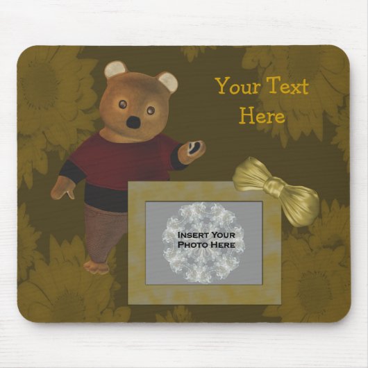 Cute Beer Sunflower Foto Mousepad Muismat (Voorkant)