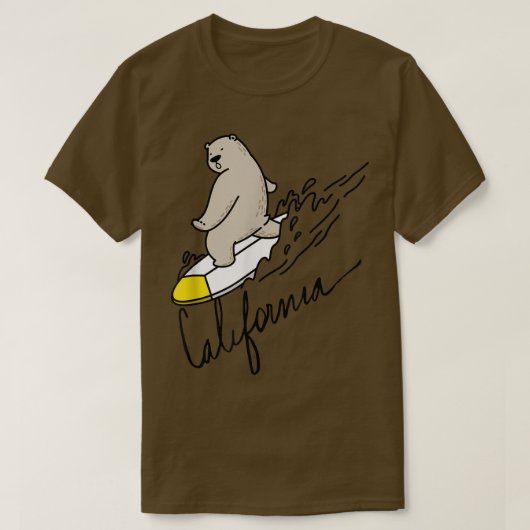 Cute Beer Surfing T-shirt California Beer state fl (Design voorkant)