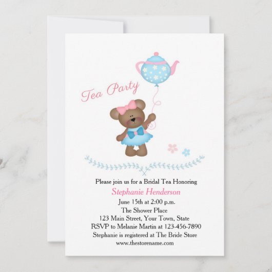 Cute Beer Tea Party Kaart (Voorkant)