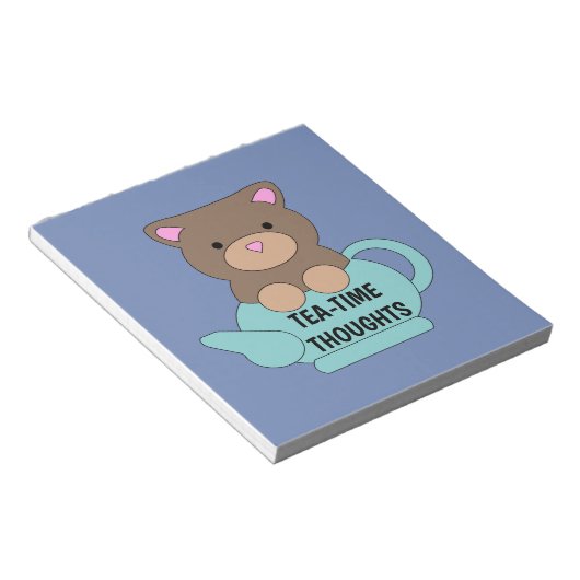 Cute Beer Tea-time Thoughts in  Blue Notitieblok (Schuin)