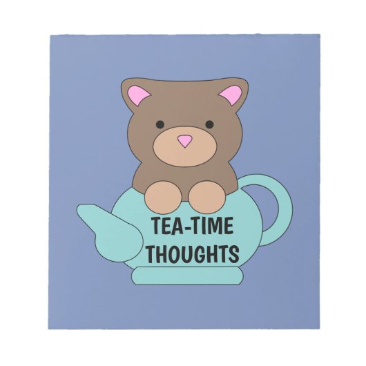 Cute Beer Tea-time Thoughts in  Blue Notitieblok (Voorkant)