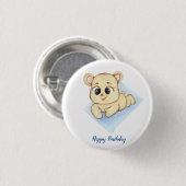Cute Beer Theme Boy's Birthday Party Ronde Button 3,2 Cm (Voorkant /achterkant)