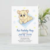 Cute Beer Theme Boy's Birthday Party Save The Date (Staand voorkant)