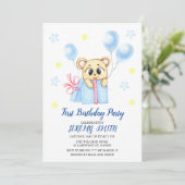 Cute Beer Theme Boy's Birthday Party Save The Date (Staand voorkant)