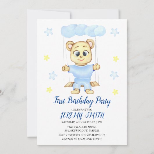 Cute Beer Theme Boy's Birthday Party Save The Date (Voorkant)