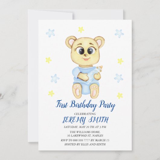 Cute Beer Theme Boy's Birthday Party Save The Date (Voorkant)
